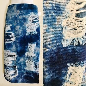A3 DESIGN NWT Trompe L’oeil DENIM Print SK…
